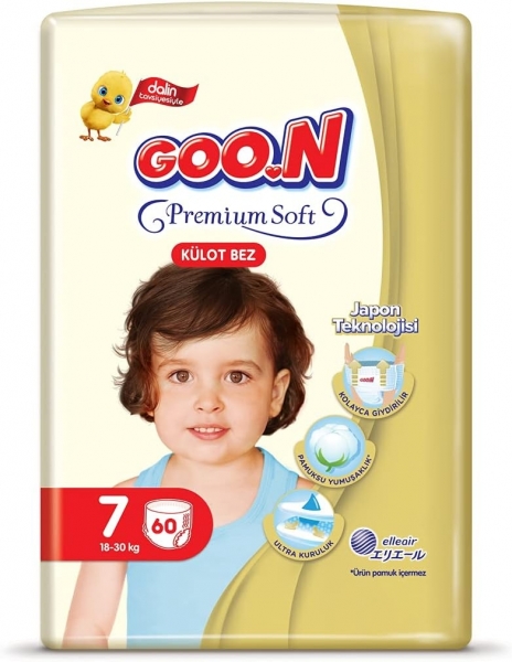 Goon Premium Soft Külot Bez 7 Beden 60 Adet Bebek Bezi