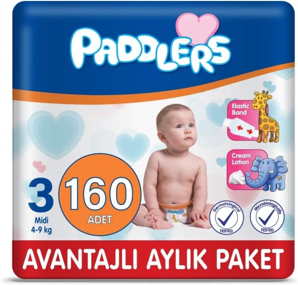 Paddlers 3 Beden 160 Adet Bebek Bezi