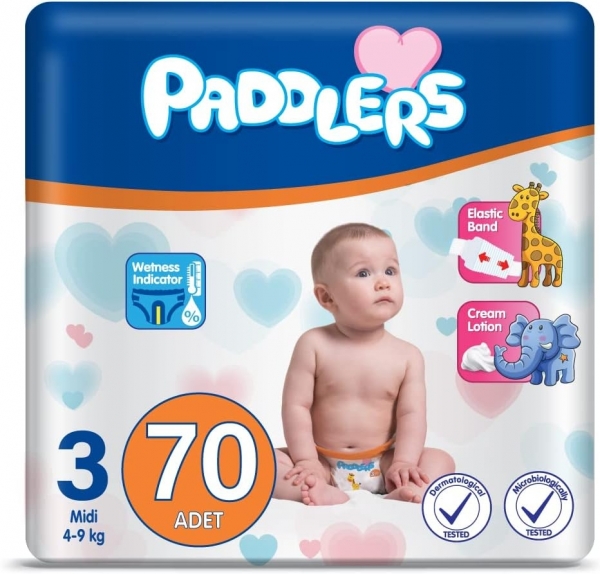Paddlers 3 Beden 70 Adet Bebek Bezi