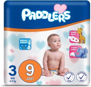 Paddlers 3 Beden 9 Adet Bebek Bezi