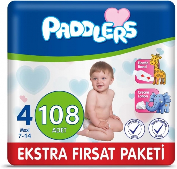 Paddlers 4 Beden 108 Adet Bebek Bezi