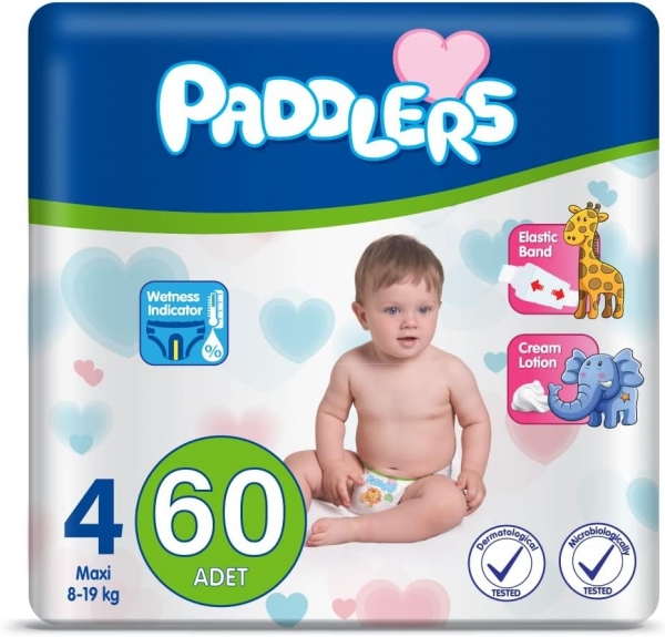 Paddlers 4 Beden 60 Adet Bebek Bezi