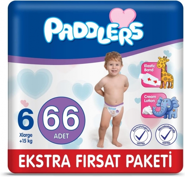 Paddlers 6 Beden 66 Adet Bebek Bezi