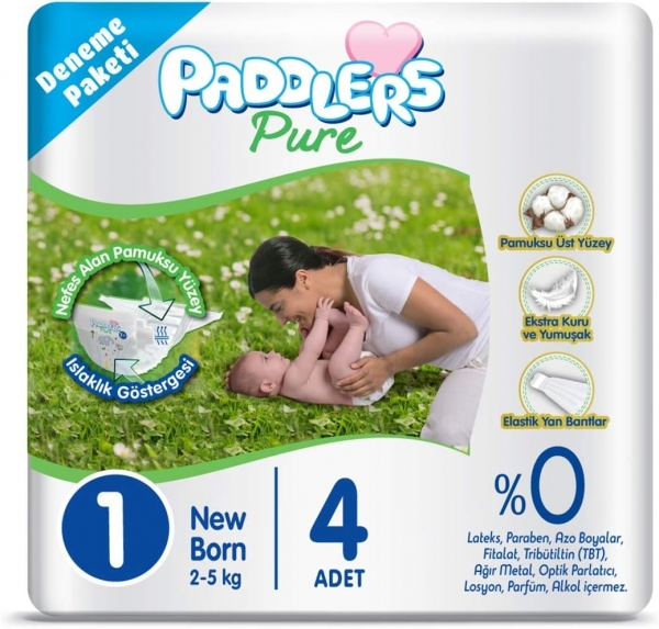 Paddlers Pure 1 Beden 4 Adet Bebek Bezi