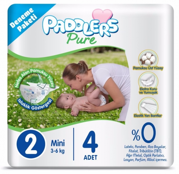 Paddlers Pure 2 Beden 4 Adet Bebek Bezi