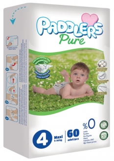 Paddlers Pure 4 Beden 60 Adet Bebek Bezi
