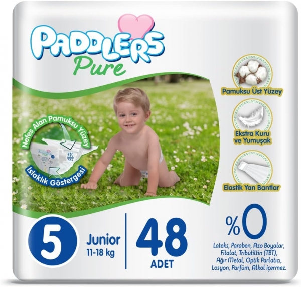 Paddlers Pure 5 Beden 48 Adet Bebek Bezi