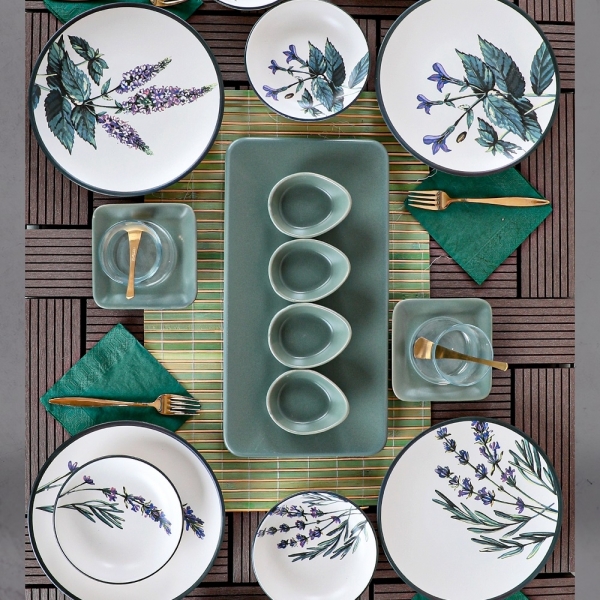 Keramika Çiçek Bahçesi 21 Parça Kahvaltı Takımı