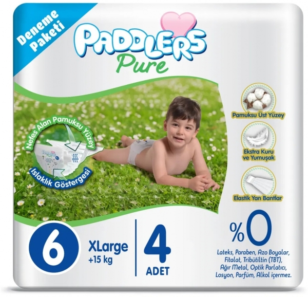 Paddlers Pure 6 Beden 4 Adet Bebek Bezi
