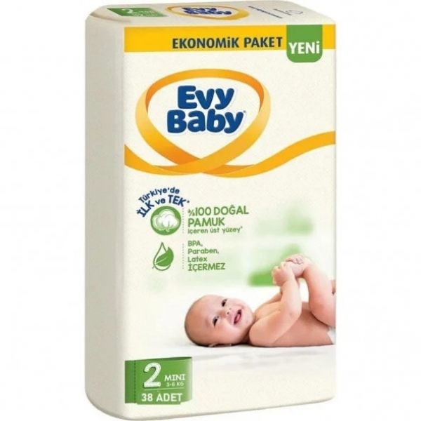 Evy Baby 2 Beden 38 Adet Bebek Bezi