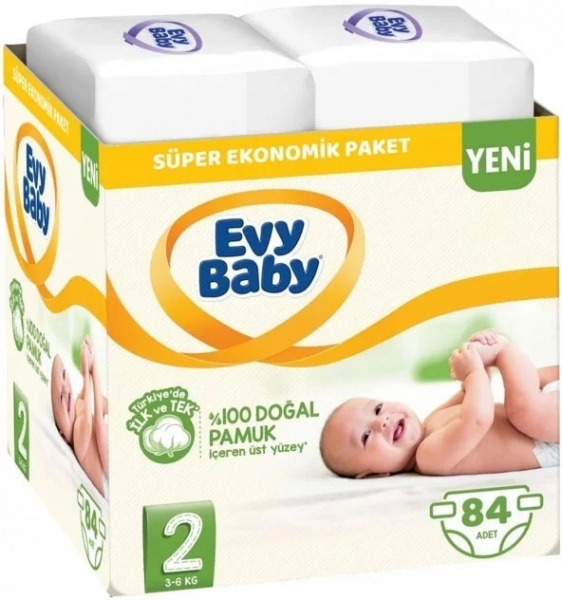 Evy Baby 2 Beden 84 Adet Bebek Bezi