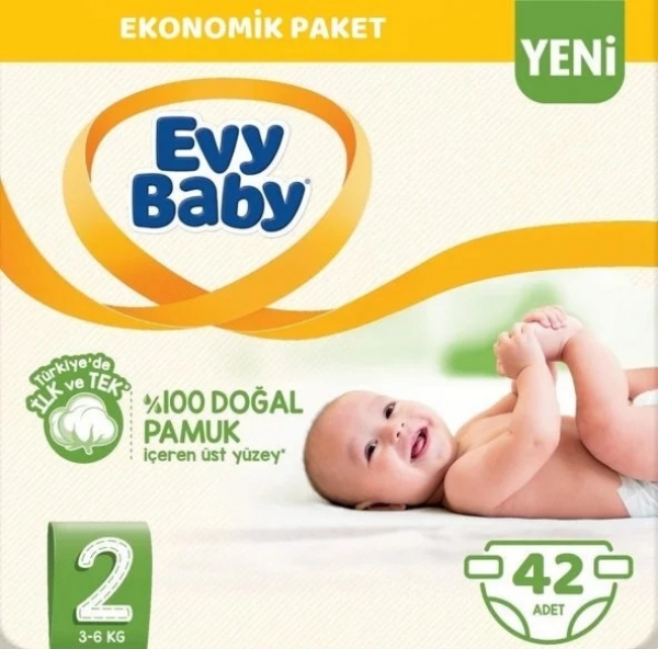 Evy Baby 2 Beden 42 Adet Bebek Bezi