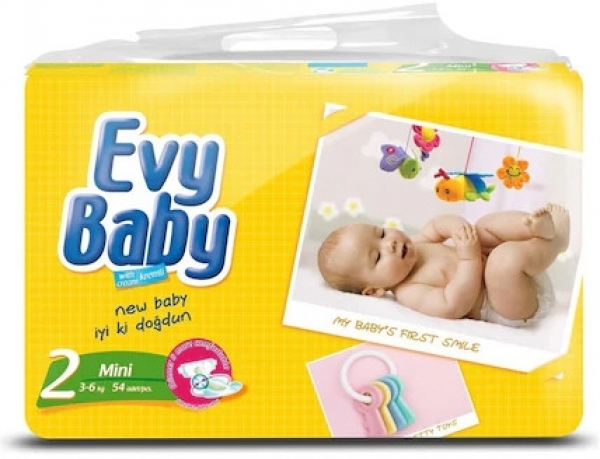 Evy Baby 2 Beden 54 Adet Bebek Bezi
