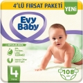 Evy Baby 4 Beden 108 Adet Bebek Bezi