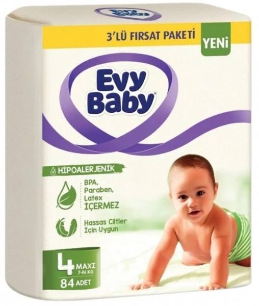 Evy Baby 4 Beden 84 Adet Bebek Bezi