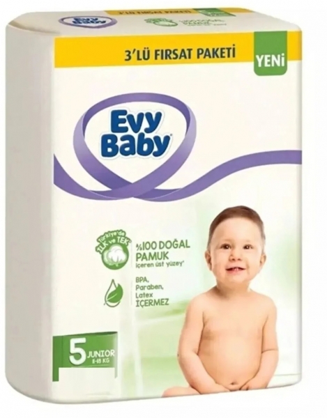 Evy Baby 5 Beden 44 Adet Bebek Bezi