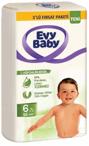 Evy Baby 6 Beden 56 Adet Bebek Bezi