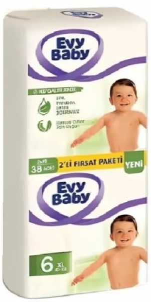 Evy Baby 6 Beden 102 Adet Bebek Bezi