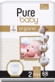 Pure Baby Organik Pamuklu 2 Beden 68 Adet Bebek Bezi