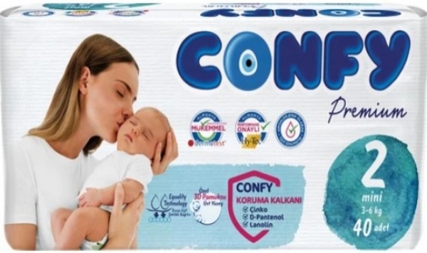 Confy Premium 2 Beden 40 Adet Bebek Bezi