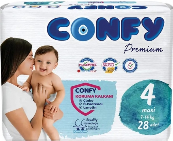 Confy Premium 4 Beden 28 Adet Bebek Bezi