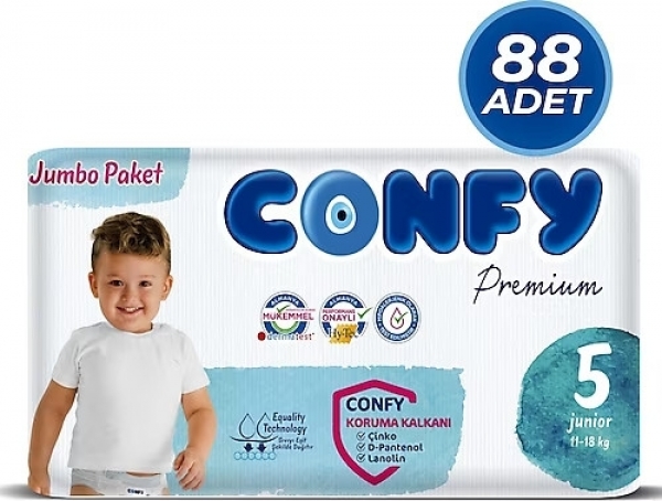 Confy Premium 5 Beden 88 Adet Bebek Bezi