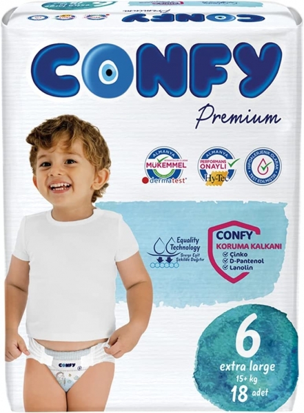 Confy Premium 6 Beden 18 Adet Bebek Bezi