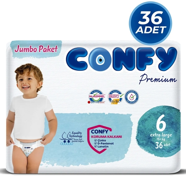 Confy Premium 6 Beden 36 Adet Bebek Bezi