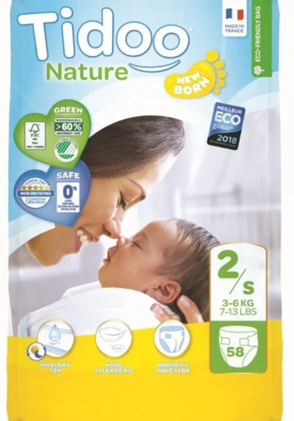 Tidoo Nature 2 Beden 58 Adet Bebek Bezi