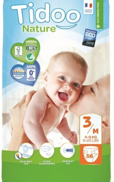 Tidoo Nature 3 Beden 56 Adet Bebek Bezi