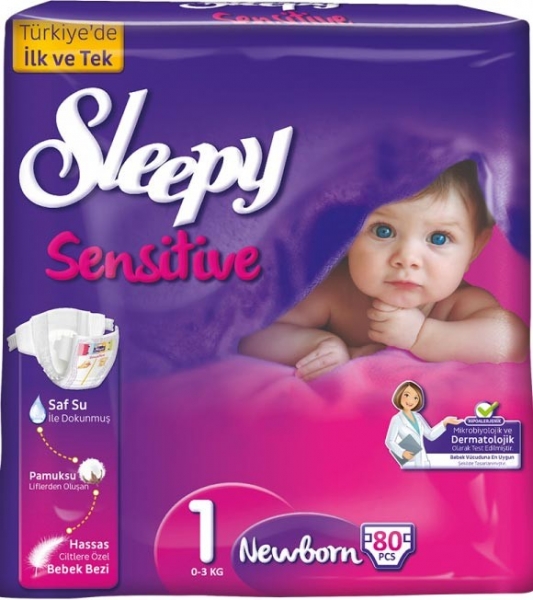 Sleepy Sensitive 1 Beden 80 Adet Bebek Bezi