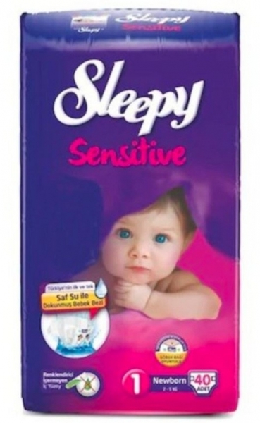 Sleepy Sensitive 1 Beden 40 Adet Bebek Bezi