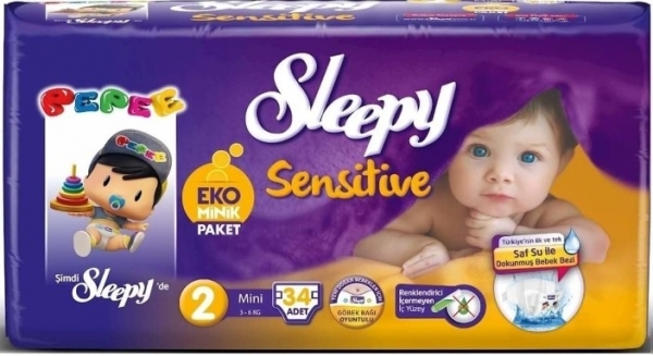 Sleepy Sensitive 2 Beden 34 Adet Bebek Bezi