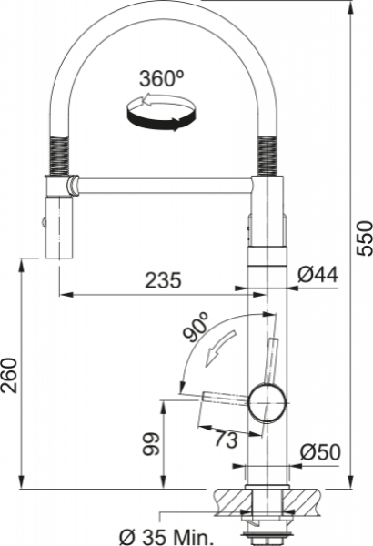 Franke Vital 120.0621.230 Eviye Bataryası