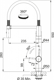 Franke Vital 120.0621.230 Eviye Bataryası