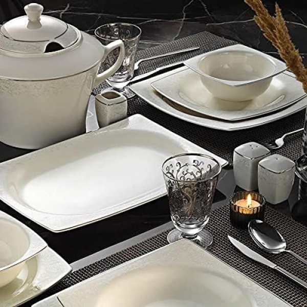 Kütahya Porselen Bone Mare 1079220 62 Parça Yemek Takımı