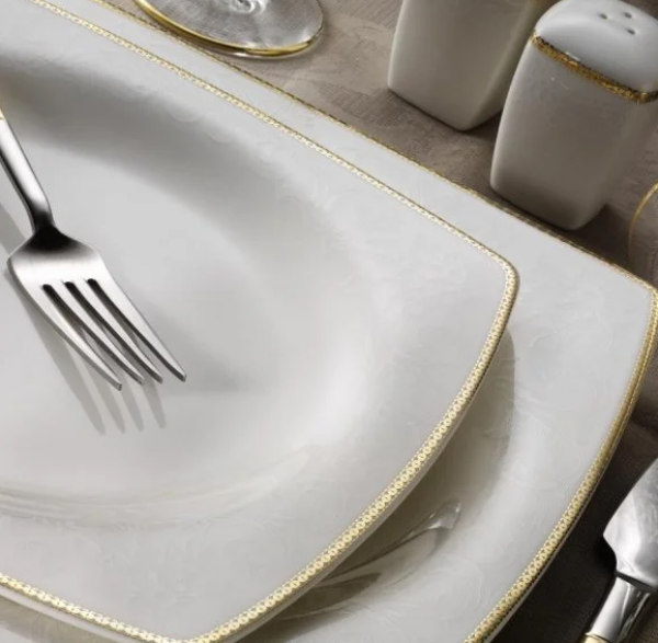 Kütahya Porselen Bone Mare 1074121 62 Parça Yemek Takımı
