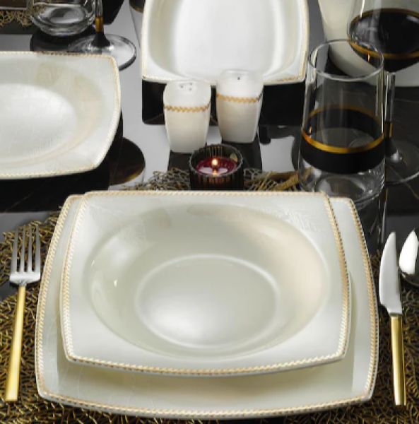 Kütahya Porselen Bone Mare 11372 62 Parça Yemek Takımı