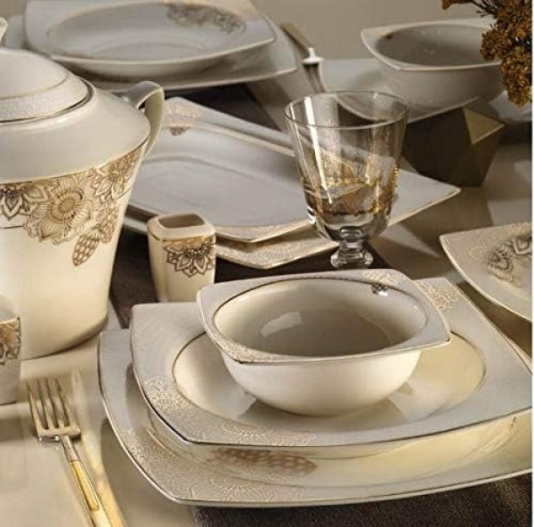 Kütahya Porselen Bone Mare 10362 62 Parça Yemek Takımı