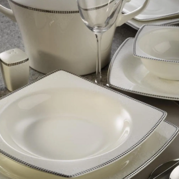 Kütahya Porselen Bone Mare 1074420 62 Parça Yemek Takımı