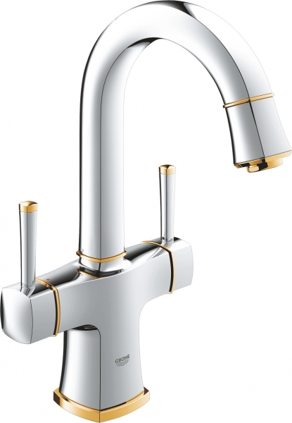 Grohe Grandera L 21107IG0 Lavabo Bataryası (Krom / Altın)