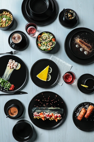 Keramika Mat Siyah 20 Parça Yemek Takımı