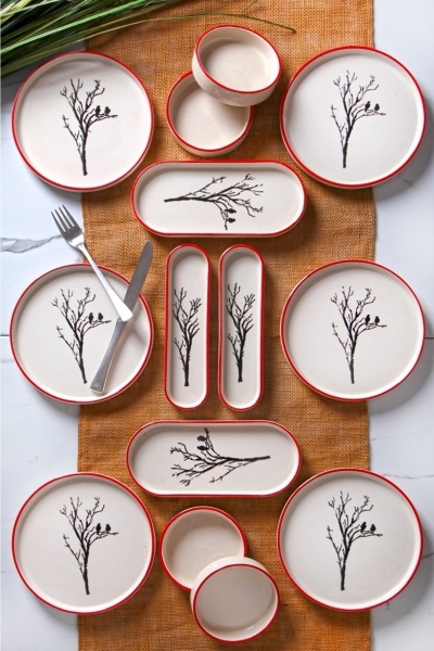 Queen’s Kitchen Handmade Lüx Dal 14 Parça Kahvaltı Takımı