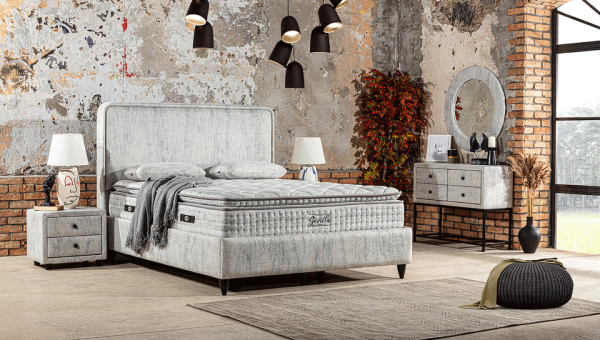 Evline Sevilla 140x190 Baza+Başlık+Yatak Seti