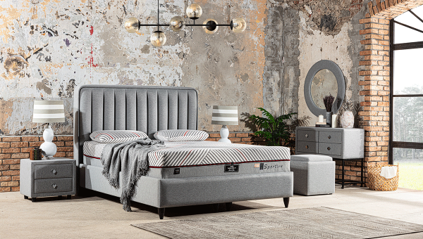 Evline Sportive 200x200 Baza+Başlık+Yatak Seti