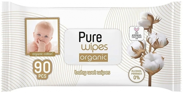 Pure Baby Organik Pamuklu Islak Havlu