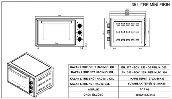 GL General GLSF 300G Mini Fırın