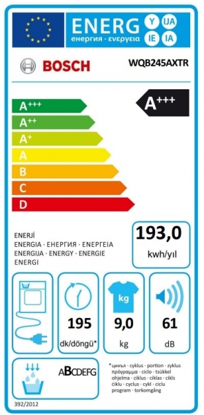 Bosch WQB245AXTR Isı Pompalı Kurutma Makinesi