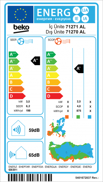 Beko AlerjenSmart Plus 71270 AL Duvar Tipi Klima