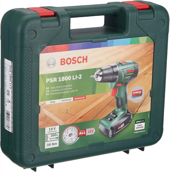 Bosch PSR 1800 LI-2 Akülü Vidalama (1.5 Ah / 2 Akülü)